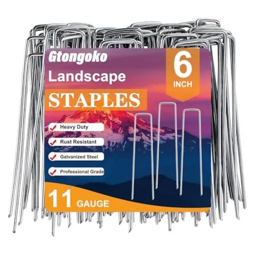 Gtongoko Landscape Staples 120 Pack 6 Inch 11 Gauge
