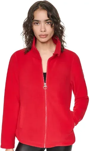 DKNY Sport Women's Fleece Collared Zip-Up Jacket