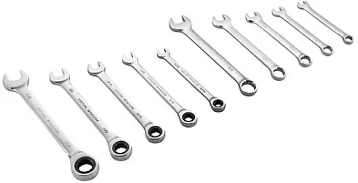 JobSmart 10-Piece Assorted SAE Combination and Ratcheting Wrench Set