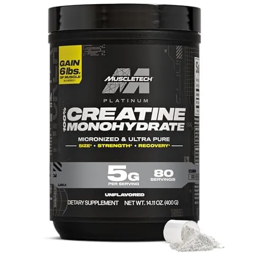 MuscleTech Creatine Monohydrate Powder, Platinum Pure (80 Servings)