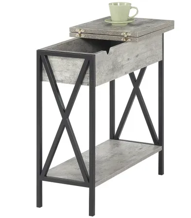 Convenience Concepts Tucson Flip Top End Table w/ Charging Station