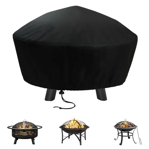 32" x 16" Round Fire Pit Cover 600D