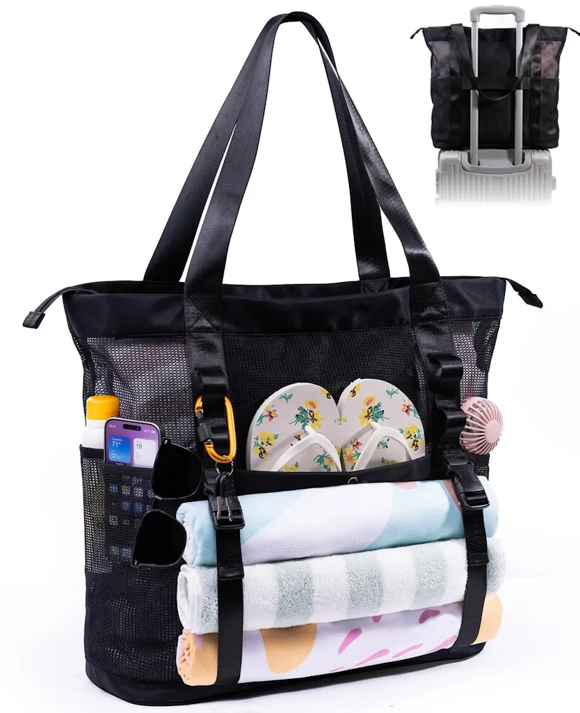 35L Mesh Beach Tote Bag