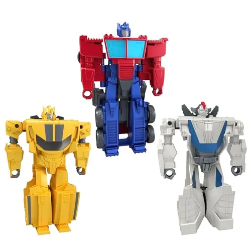 Transformers 1-Step Flip Heroes 3-Pack 4-Inch Wheeljack, Bumblebee, and Optimus Prime Action Figures