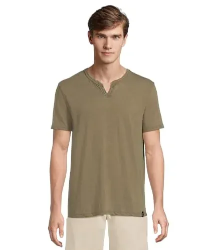 Lucky Brand Men's Venice Burnout Notch Neck Tee Shirt