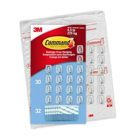 30-Pack Command Mini Wall Hooks