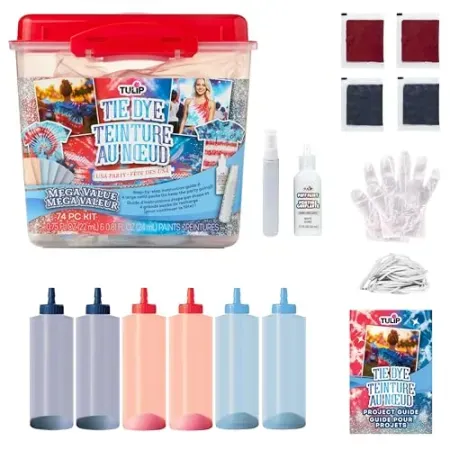 74pc Tulip One-Step Tie-Dye Patriotic USA Party Kit