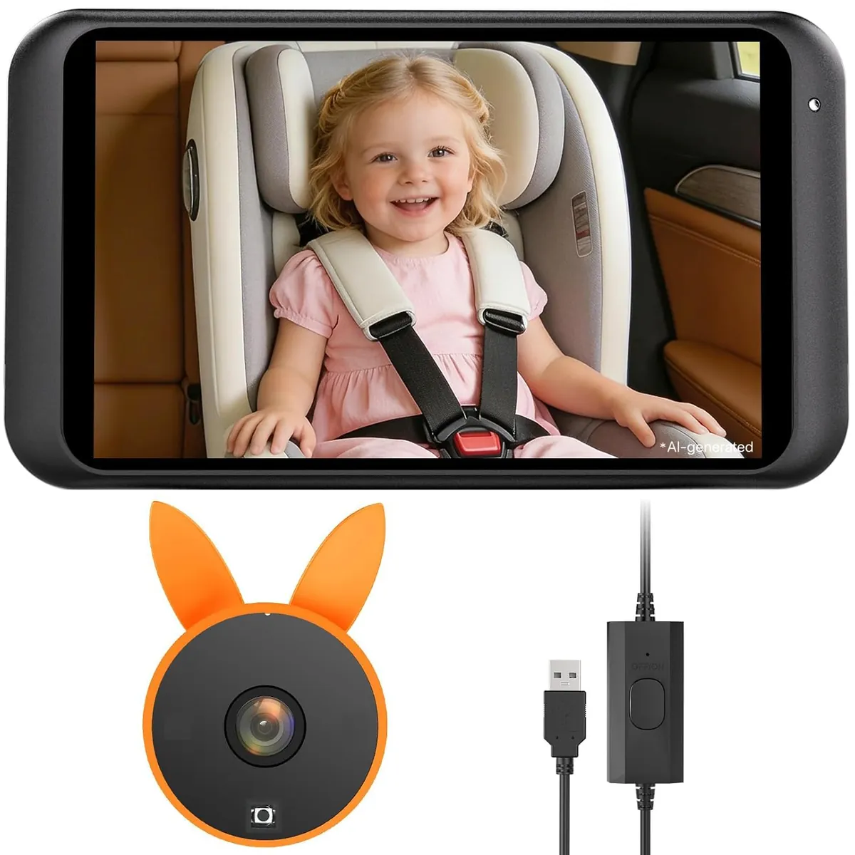 Babyvue 4.3″ 1080HD Baby Car Camera Monitor