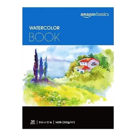 Amazon Basics 9"x12" Watercolor Pad for Beginners