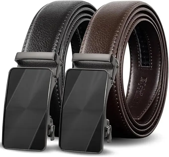 Truyis Mens Ratchet Leather Belts 2 Pack