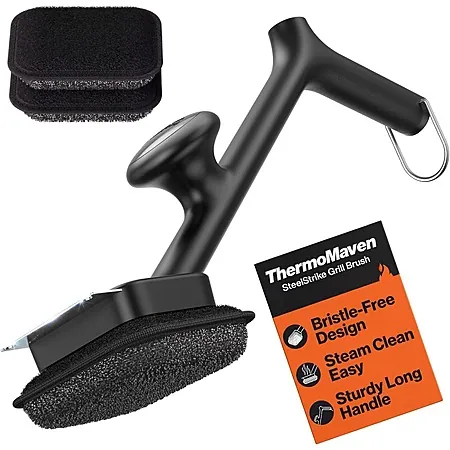 ThermoMaven Bristle-Free BBQ Grill Brush w/ 3 Replaceable Heads