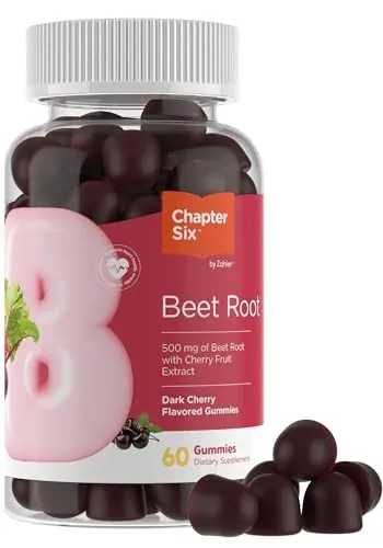 60-Count Zahler Chapter Six Beet Root 500mg Dark Cherry Gummies