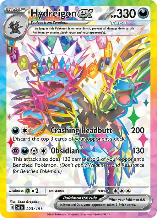Pokemon Hydreigon ex 223/191 Surging Sparks Full Art Ultra Rare Foil Card