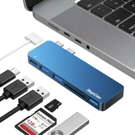 RayCue 6-in-2 USB C Hub Adapter