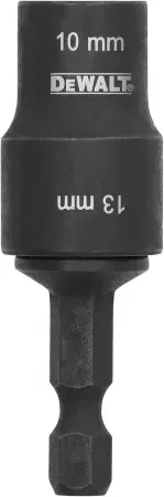 2-in-1 DeWalt Flextorq 10 & 13 mm x 2" Black Oxide Double-Ended Nut Driver