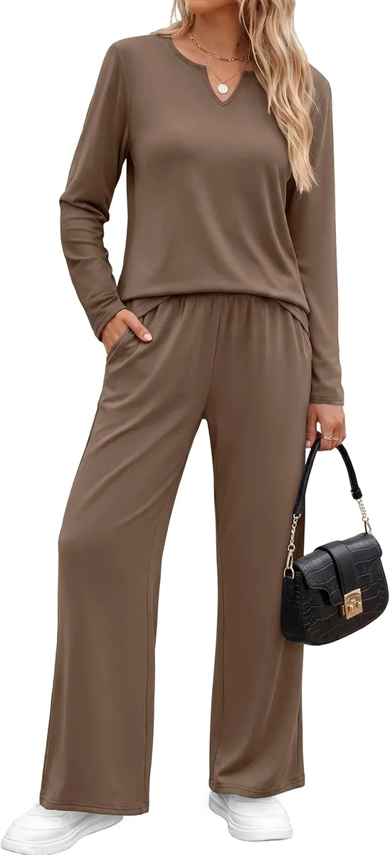 WIHOLL Women’s Long Sleeve Top & Pants Set