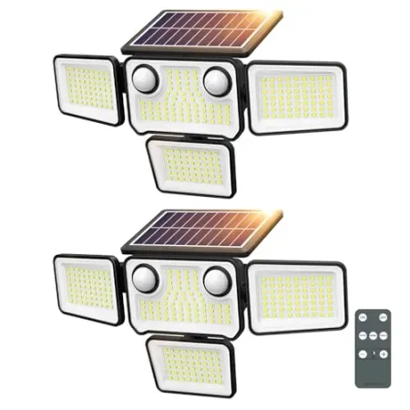 2-Pack SZPOWER 4500-Lumen Solar Outdoor Lights w/ Motion Sensor