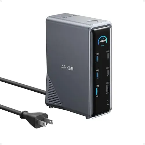 Anker Prime 14-in-1 Docking Station w/ Dual 4K HDMI, 160W Max Output, 10Gbps Data Transfer