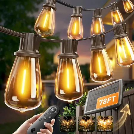 102' (96+6) Addlon Outdoor Solar Waterproof/Dimmable String Light w/ Remote
