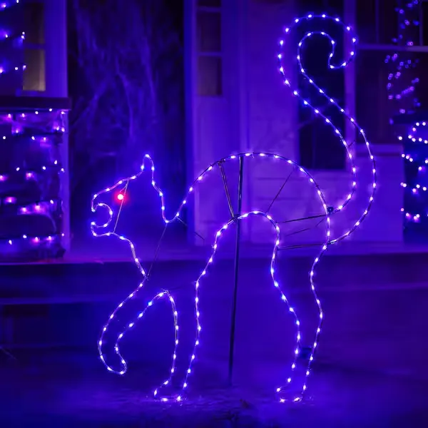 4.5 FT Halloween Classics LED Black Cat Silhouette