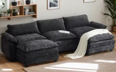 Ktaxon 120" W Sectional Sofa U Shaped Couch