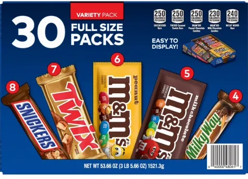 Mars Full Size Chocolate Candy Bars, Variety Pack, 30 pk