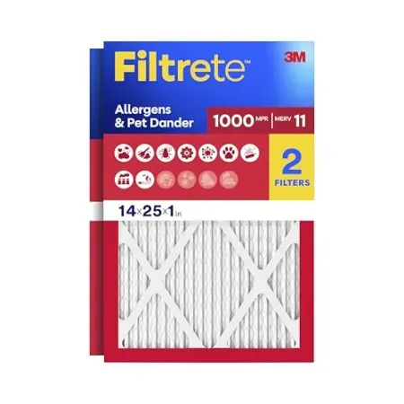 2-Pack Filtrete 14" x 25" MERV 11 AC and Furnace Filters