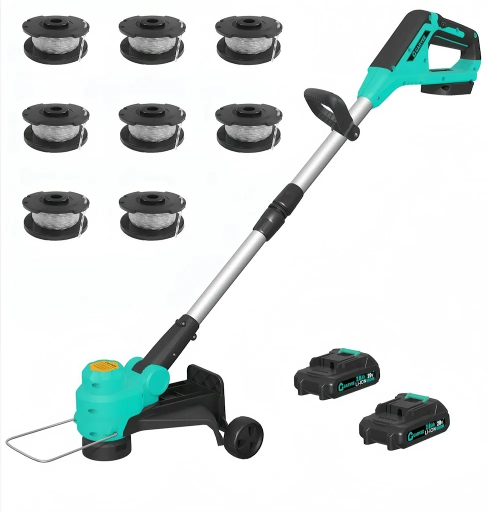 Garvee Cordless 12" String Trimmer w/ 2 Batteries
