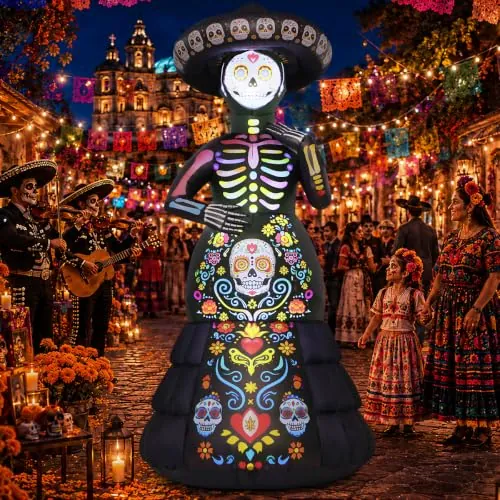 7.2' Goosh Halloween Ghost Bride Inflatable Outdoor Decoration w/ LED Lights