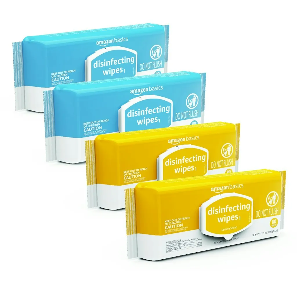 Amazon Basics Lemon & Fresh Air Disinfecting Wipes 320-Count