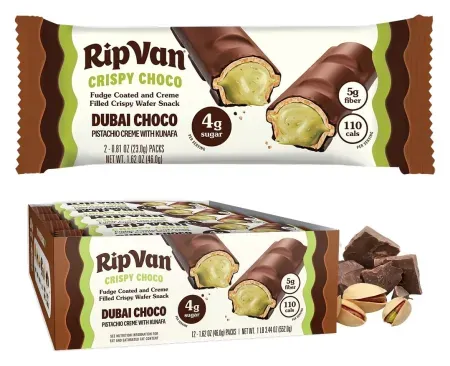 12-Pack Rip Van Dubai Chocolate Pistachio Kunafa Crispy Wafer Bars