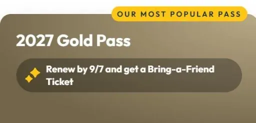 Six Flags Great Adventure Gold Season Pass 2027 w/ East Coast Parks Access