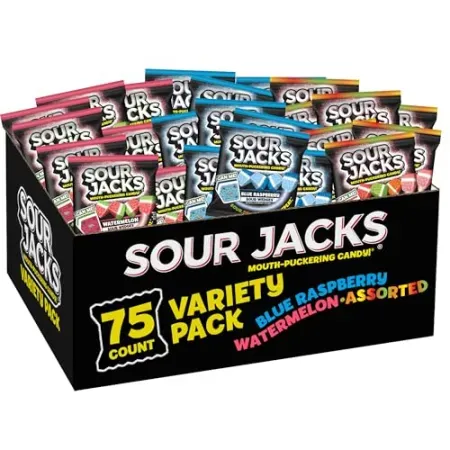 75-Count Sour Jacks Sour Gummy Wedges Variety Pack