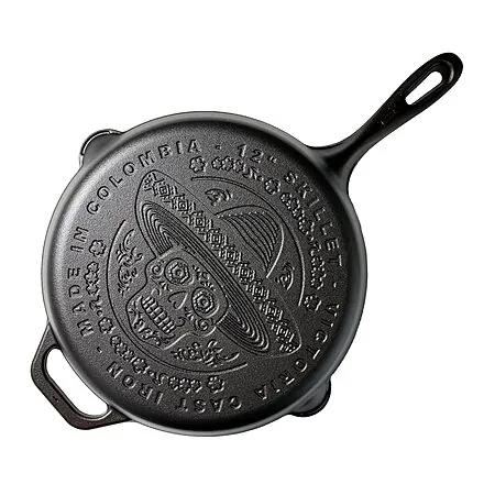 12" Victoria Day of the Dead La Calaca Cast Iron Skillet