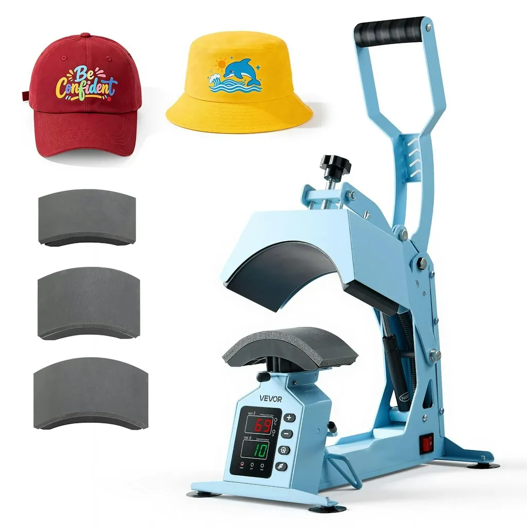 Vevor Hat Heat Press Machine w/ 4 Interchangeable Platens & Caps Stretcher