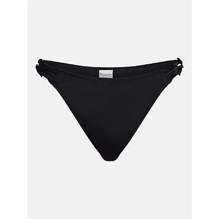 No Boundaries Women's Mid Rise Bikini Bottom (Rich Black, Limited Sizes)