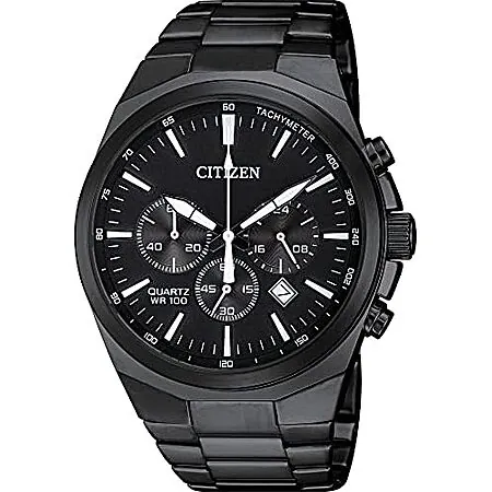 Citizen Men's Classic Stainless Steel Quartz 40mm Watch w/ Black Bracelet & Dial