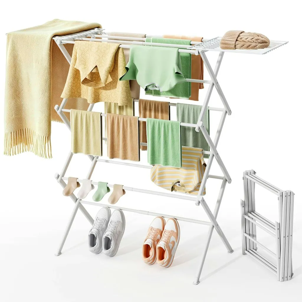 Realinn Foldable Expandable Indoor & Outdoor Clothes Drying Rack