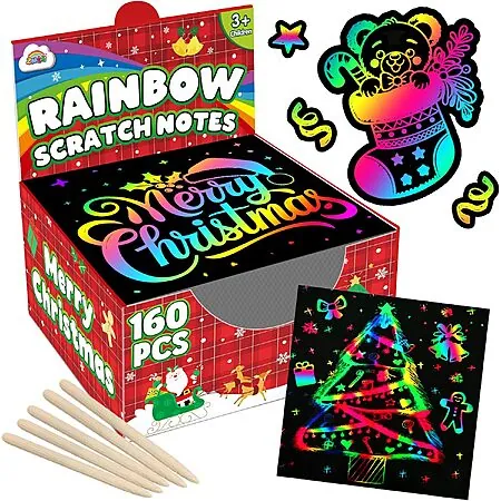 165-Pc ZMLM Rainbow Scratch Paper Art Set