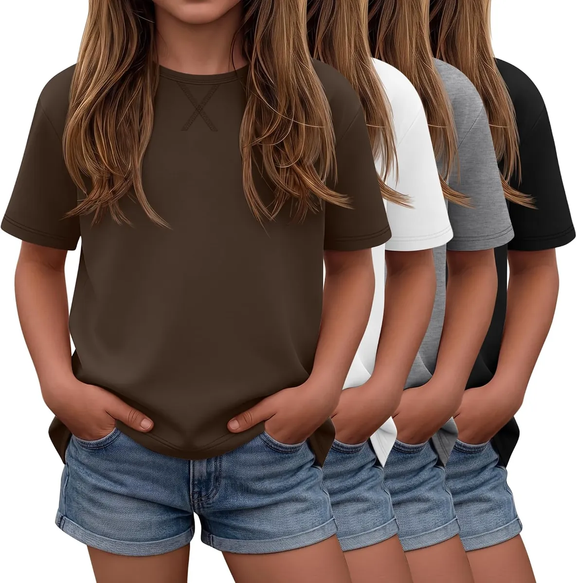 Oakgarden Girls Short Sleeve Tees 4-Pack