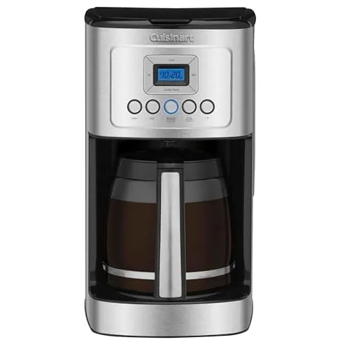 Cuisinart Coffee Maker, Programmable, 14-Cup Glass Carafe, DCC-3200 | Stainless steel PerfecTemp coffee machine with 1-4 cup settings, strength control, auto-off, reusable gold tone filter