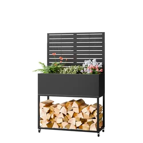 Metal Planter Box with Trellis 55"