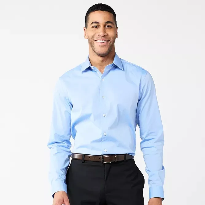 Apt. 9 Men's Slim-Fit Stretch Spread Collar Dress Shirt