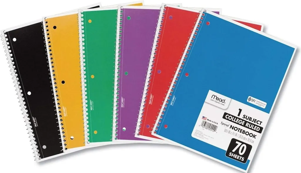 Mead Spiral College-Ruled 1-Subject Notebook 6-Pack
