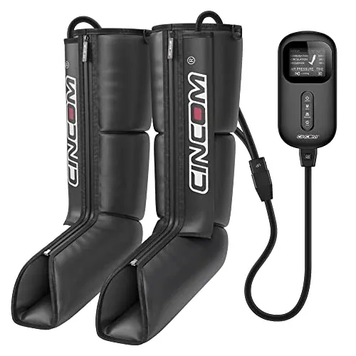 CINCOM Corded Air Compression Leg & Foot Massager Boots w/ 3 Modes & 3 Intensity Levels