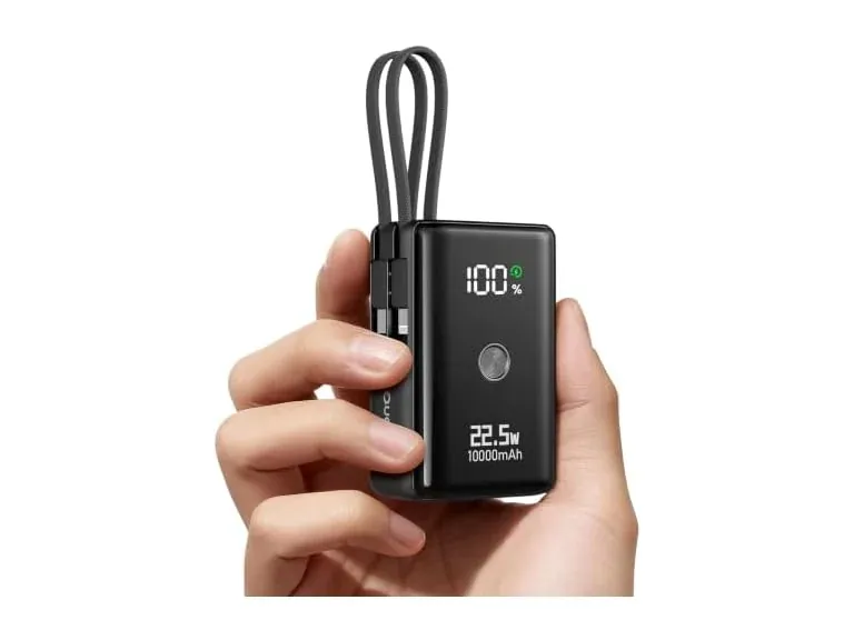 Nanotechnology 10000mAh Portable Charger with 2 Built-in Cables