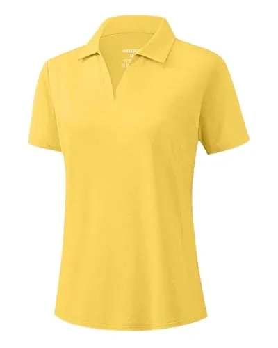 G Gradual Women's Short Sleeve V-Neck Polo Shirt