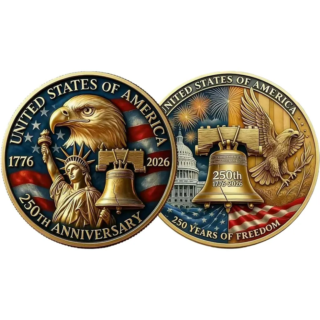 USA 250th Anniversary Gold-Plated Challenge Coin