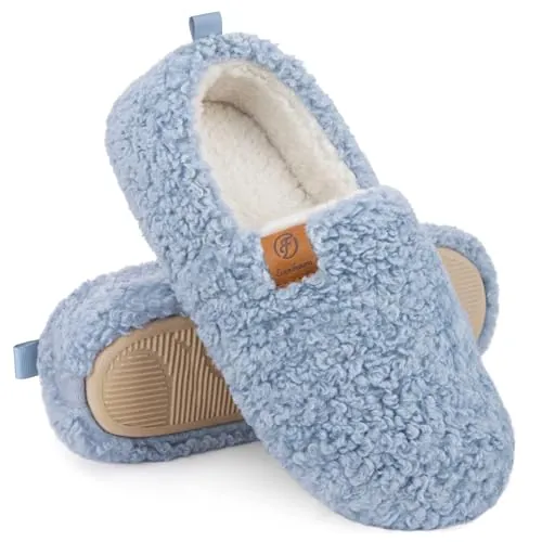 EverFoams Women’s Soft Curly Memory Foam Lightweight House Shoes