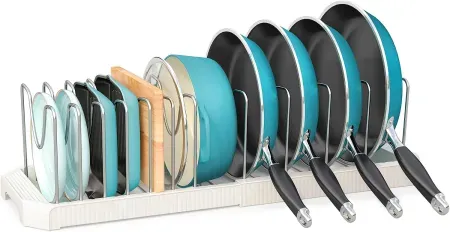 Pantasia Inside Cabinet Expandable Pan Organizer w/ 12 Dividers